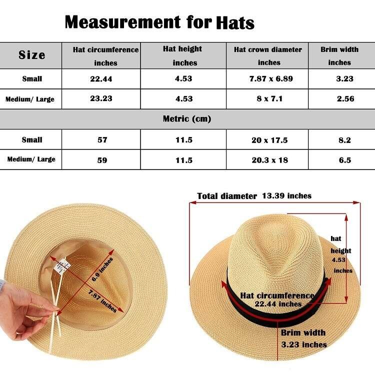 Size chart for custom hat oem brand