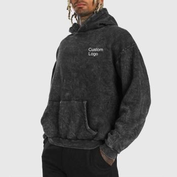 Men's black faded hoodie