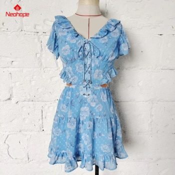 Ruffle Dress With OEM Customized Premium Fabric.