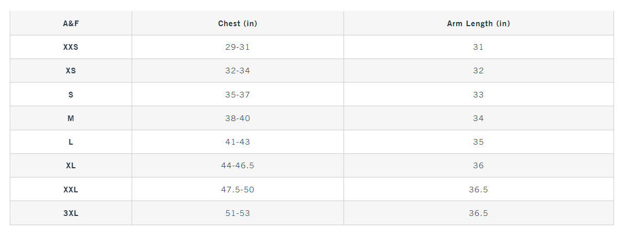 Custom Embroidered Sweatshirts Size Chart for customer understanding our standard Size Chart