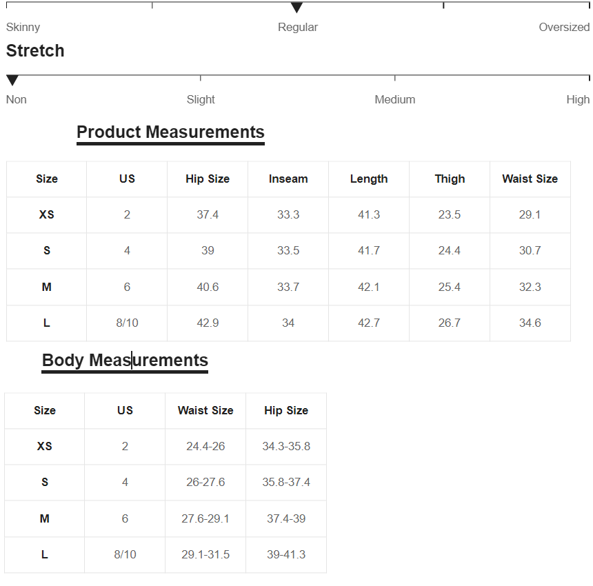 Size Chart for Mon Flap Pocket Cargo Jeans for Customer to understand standard size chart