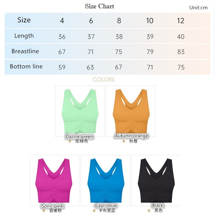 womens sports bra for customer and color cards