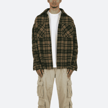 Fleece Plaid Flannel Shirt For Men