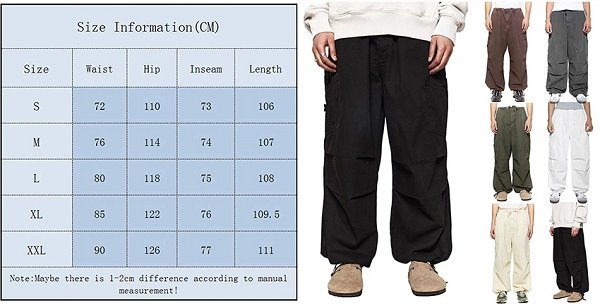 Parachute Pants Men size