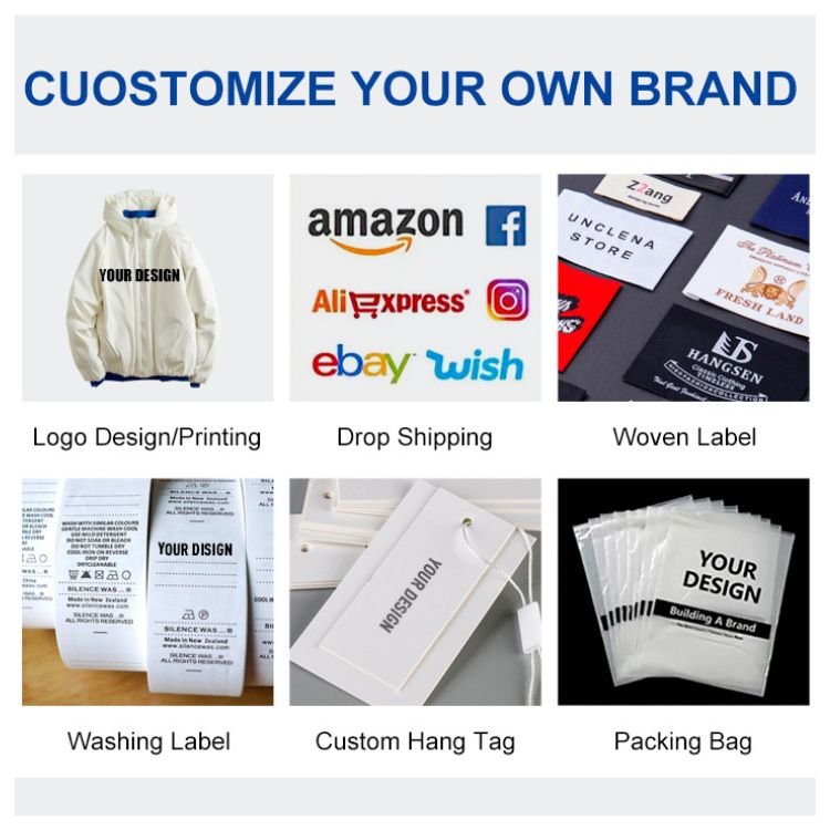 Design packing logo detail for Waterproof Puffer Jacket