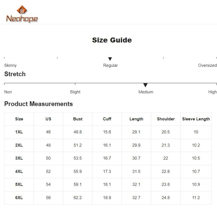 size chart for Custom Screen Print tee shirts