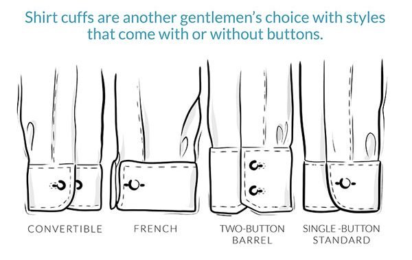 Cuffs: Options like single, double, or convertible cuffs